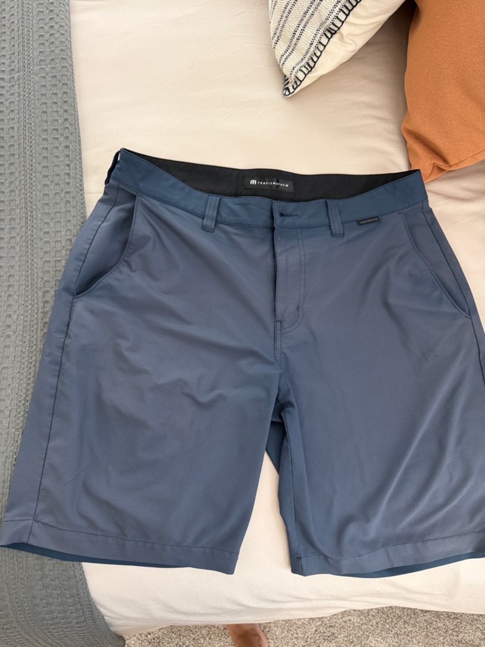 Travis Mathew Slate Blue Hybrid Golf Shorts